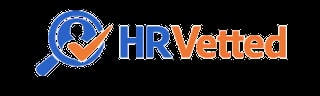 HR Vetted logo with magnifying glass and checkmark icon on blue and orange background